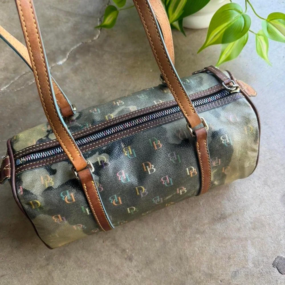 Dooney & Bourke brown monogrammed shoulder bag